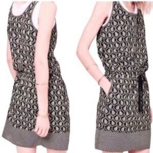 Lou & Grey Paisley Pattern Drawstring Waist Dress Medium